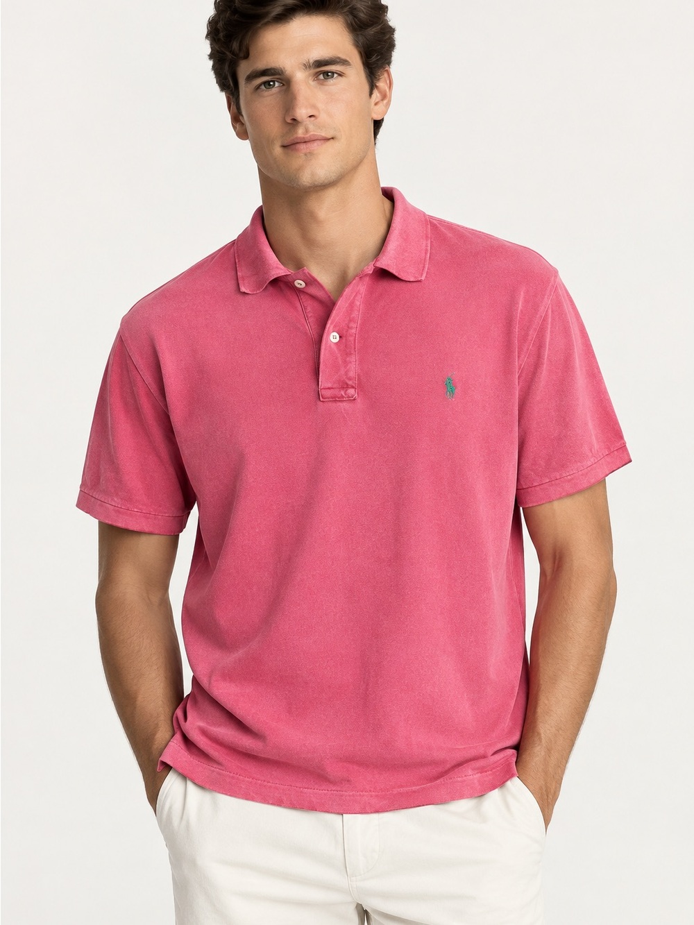 Polo Ralph Lauren Coral Pink Polo Short Sleeve Shirt Vintage 100% Cotton